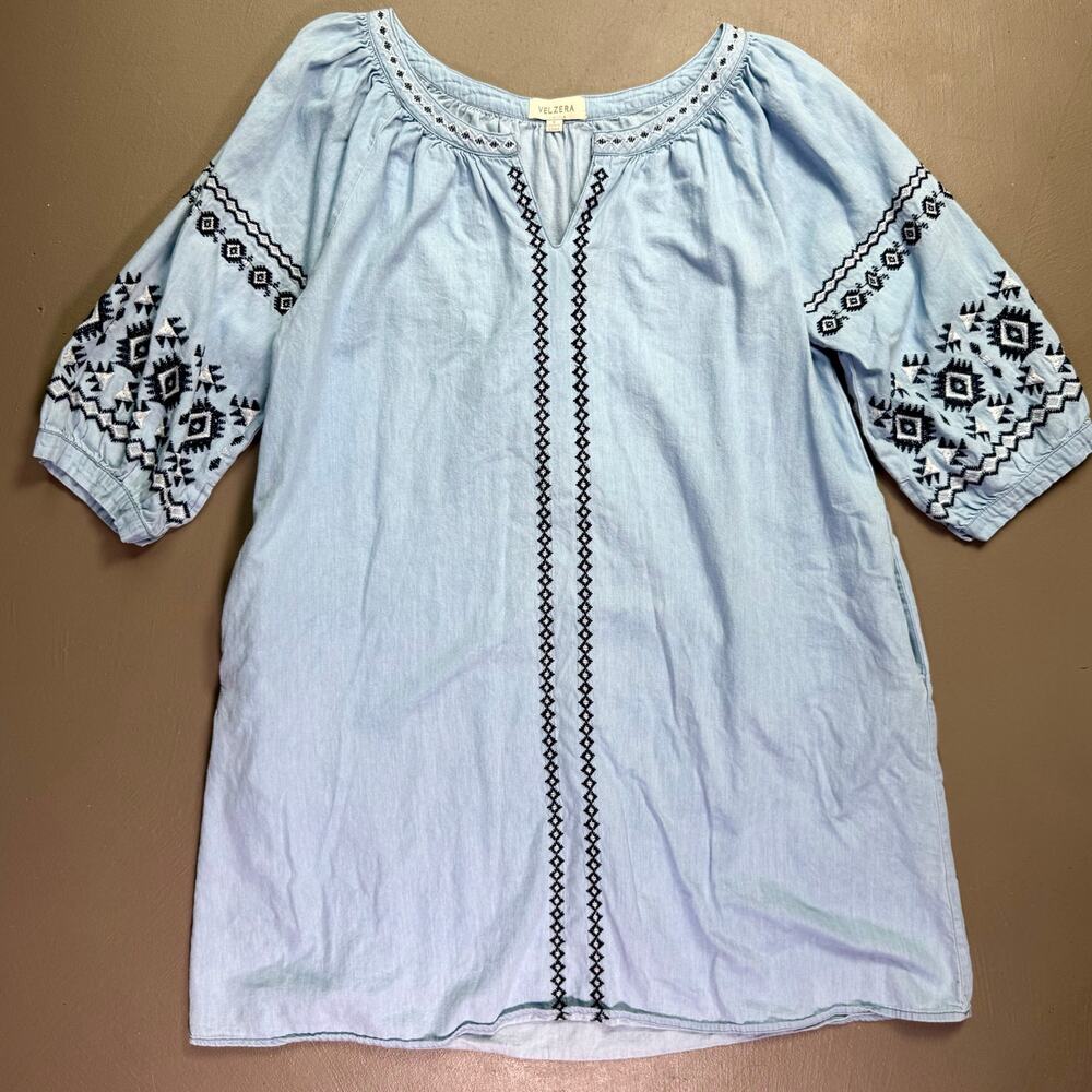 Velzera Embroidered Peasant Tunic Top Boho Festival Cottagecore Size S